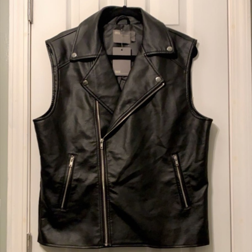 ASOS Leather Sleeveless Vest (New)